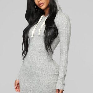 Fashion Nova Heather Gray Knit Maxi Dress
